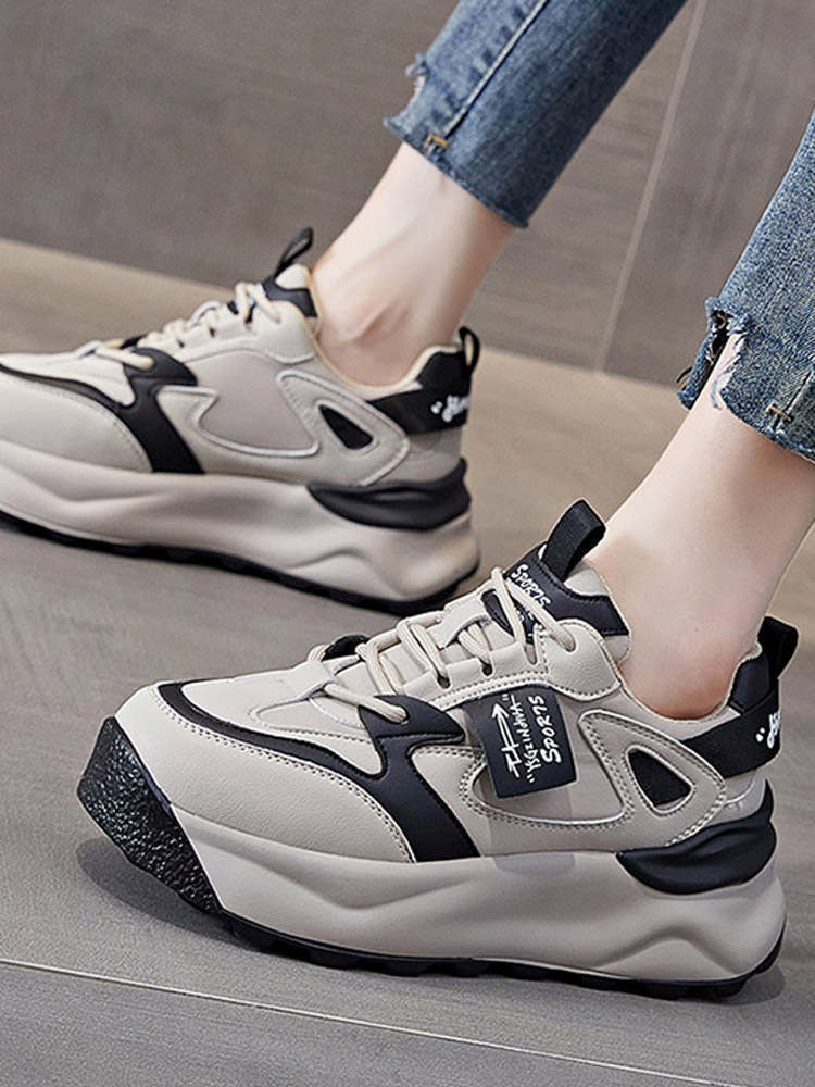逐旅 个性时尚老爹鞋韩版休闲女鞋新G155-2·灰色