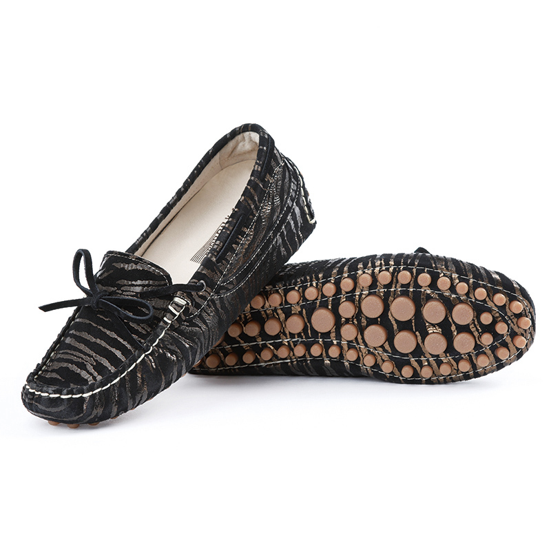 （建议偏大1-2码）诺曼地银虎纹豆豆鞋会员特供款·黑色