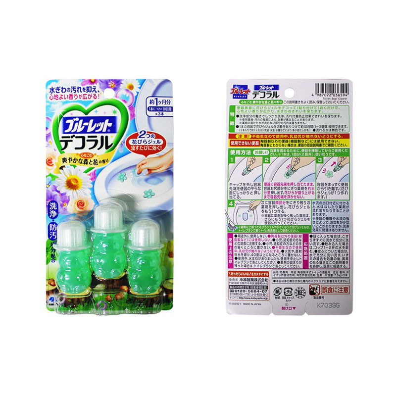 日本进口小林制药 凝胶花瓣除臭剂洁厕灵（森林花香）*3组（9瓶）