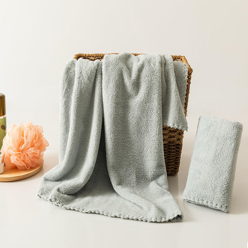 维众微米毛巾浴巾两件套套组·灰