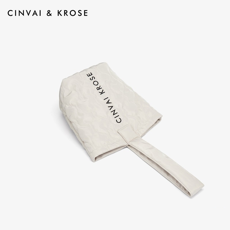 CinvaiKrose 帆布包女包包潮腋下包水桶包手提单肩包B6269·米白色