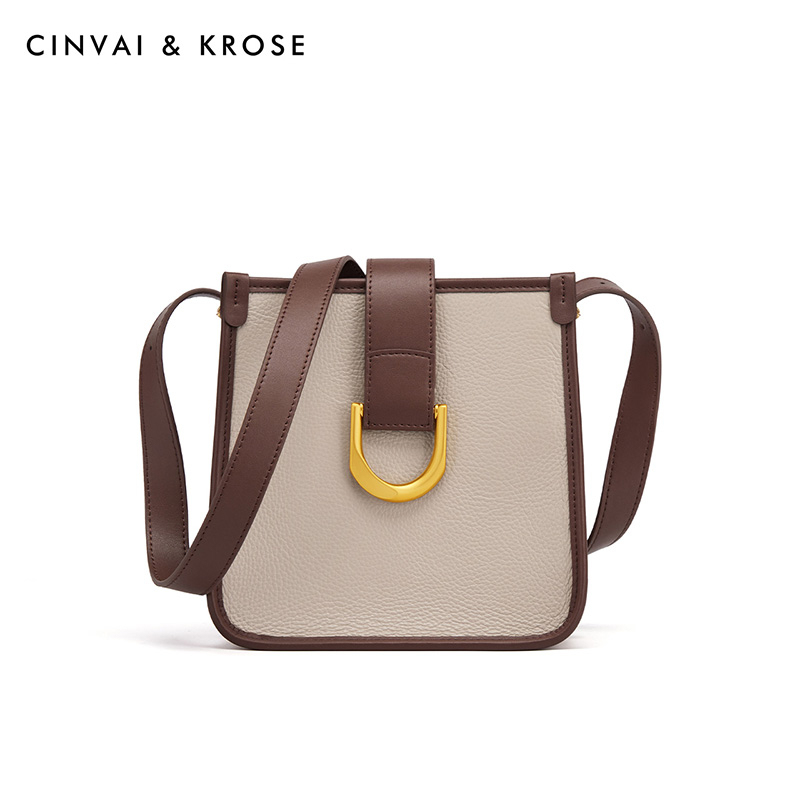 CinvaiKrose 包包新款包包女斜挎包感ins单肩包女包B6294·意式咖杏