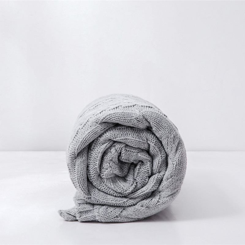 一梦针织羊羔绒艾玛枕套一对装48*74cm·灰色