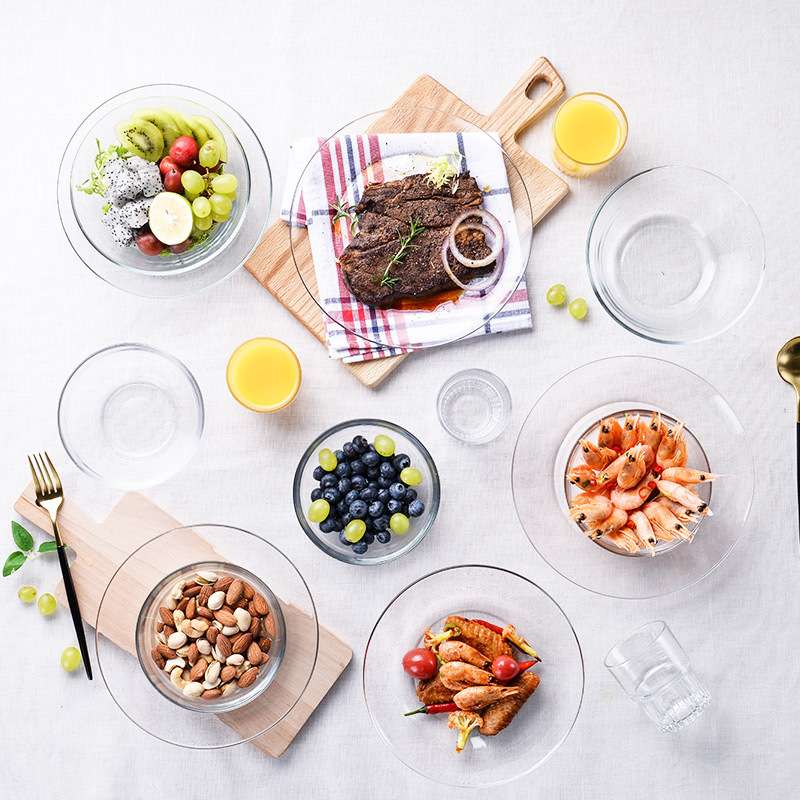 多莱斯（DURALEX）法国餐具四人15件套-配沙拉碗水杯高人气组合-多款多色·透明色