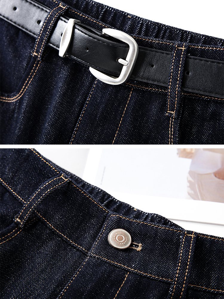 【大牌代工厂出品】和顺圣防掉色九分牛仔弯刀裤26006·蓝色