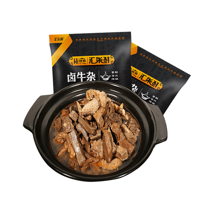 汇柒鲜锡盟草原红焖牛肋500g*8袋赠牛杂2袋