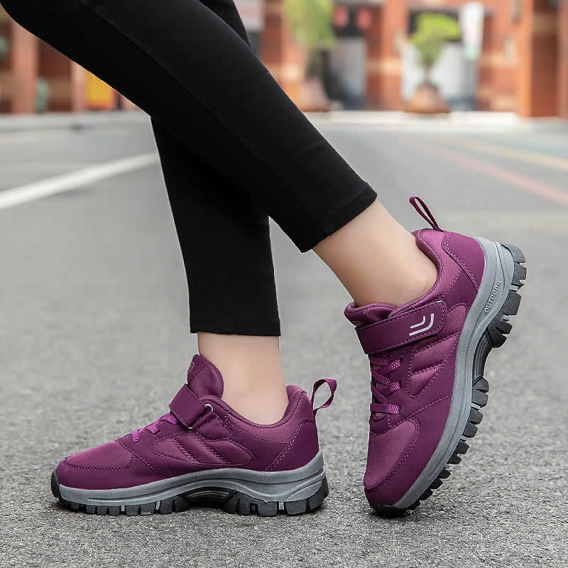 SSYAOGE秋季新款健步鞋密网布透气革老人鞋906·女款紫色
