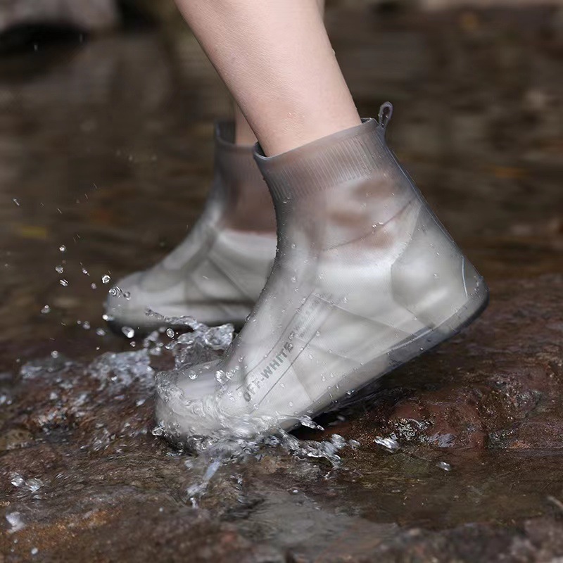 雨鞋套硅胶防水雨鞋女款水鞋下雨天防滑防雨耐磨男士套鞋雨靴·TPE茶色