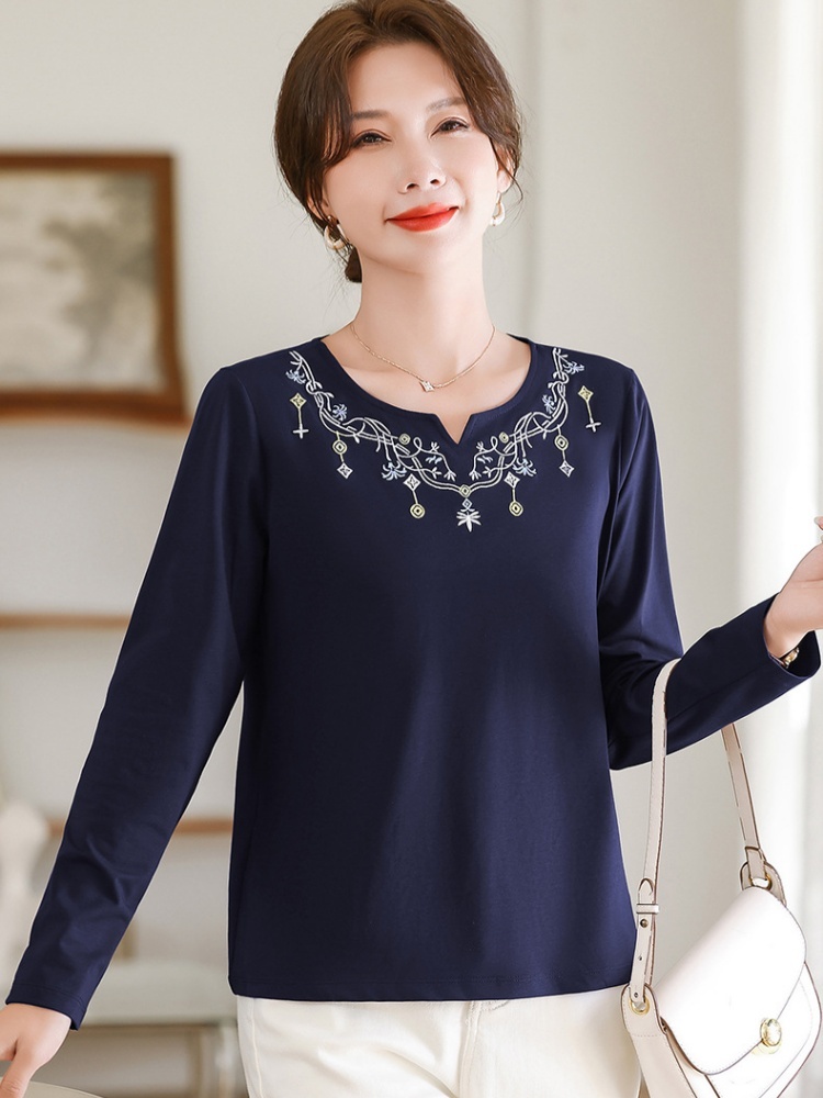 【93精梳棉】轩凌子立体刺绣T恤S82530176·宝蓝色