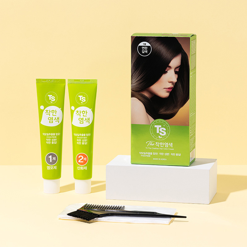 韩国原装进口TS帝叶斯营养修复染发膏两盒装（3号自然黑色）·自然黑色