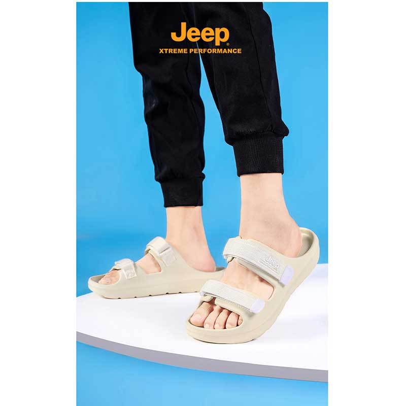 jeep夏季外穿防滑软底运动拖鞋男潮流新款休闲沙滩凉鞋P221091428-22·沙色