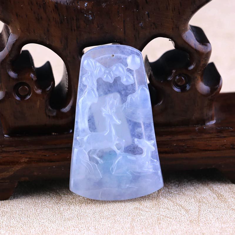 顺然天然a货翡翠冰种一路有你吊坠