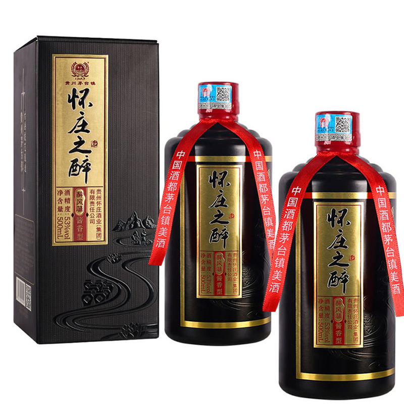 [酱香典范]贵州 怀庄之醉(醉风骚)53度茅台镇纯粮高度白酒500ml子 黑