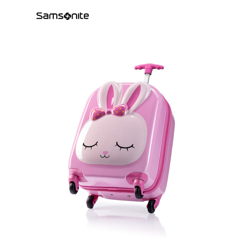 新秀丽儿童拉杆箱 学生行李箱时尚卡通动物 U22 粉红色兔子 16英寸·粉红色