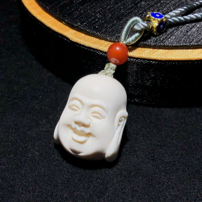京城尚御坊精雕猛犸象牙笑佛头吊坠914g