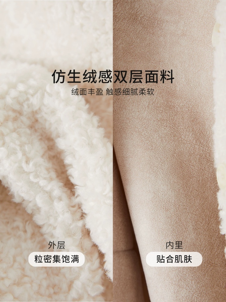 可风各时尚羊羔毛圆领外套510012·灰绿色