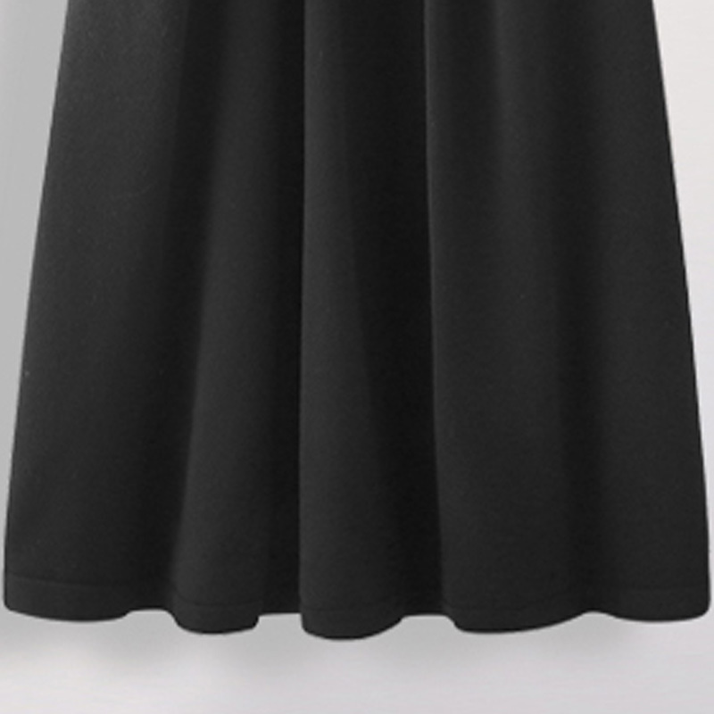 Afayedi V领长袖裙摆套头羊毛衫（三色可选）_59-6131·黑色