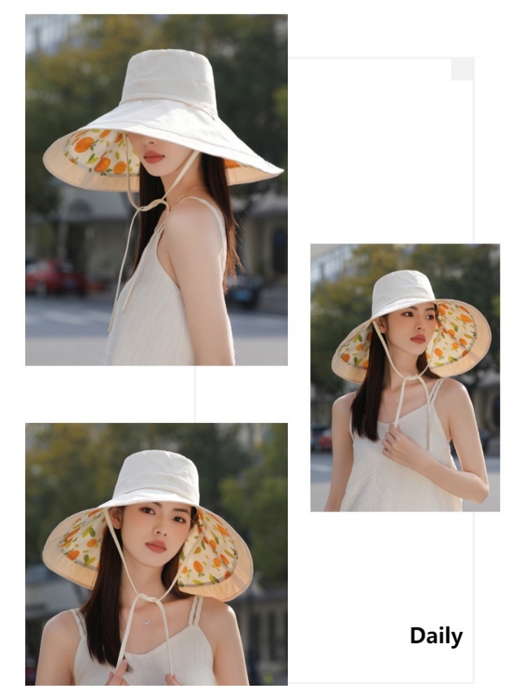 玖策印花超大檐双面遮阳帽A27-3-1-M3012·黑色