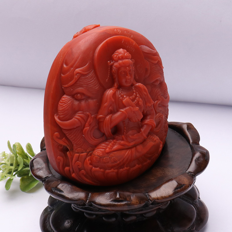 卓凡精品南红玛瑙观音官印摆件