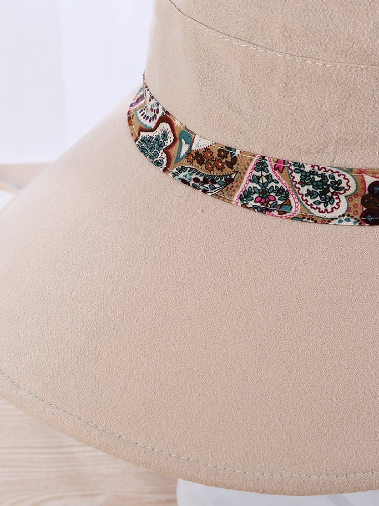 玖策民族风大檐太阳帽A25-3-m8591·酒红色