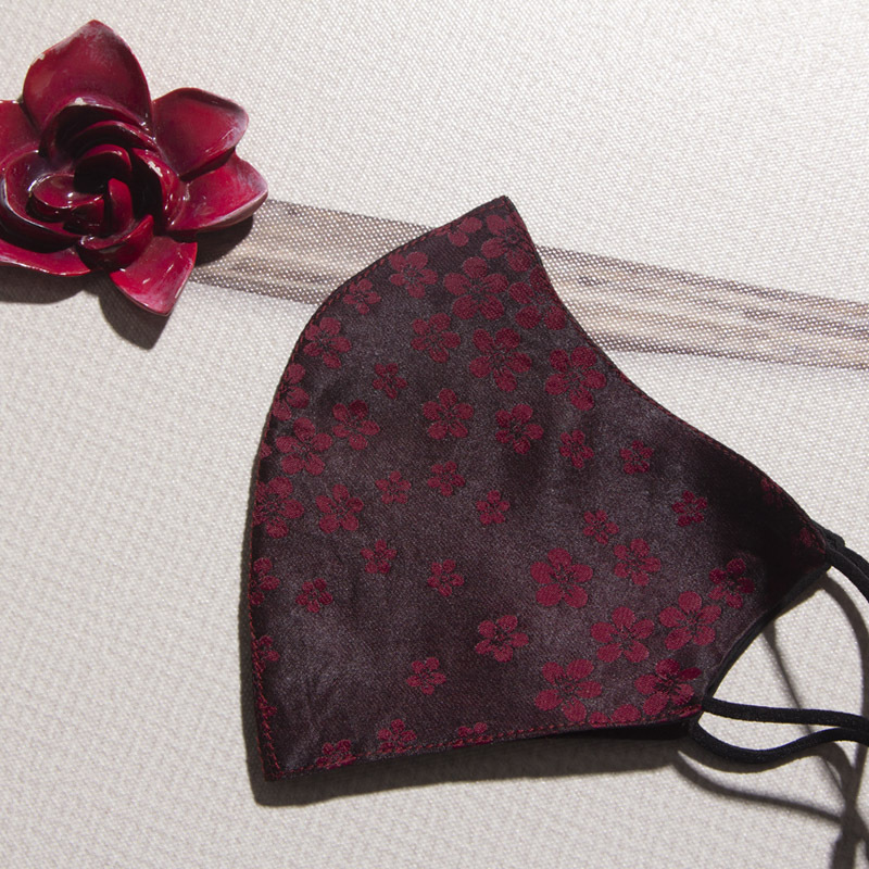 丁摩 3个组香云纱口罩(赠5个熔喷布口罩垫)20-160·竹黑色，梅粉色，绿桃色