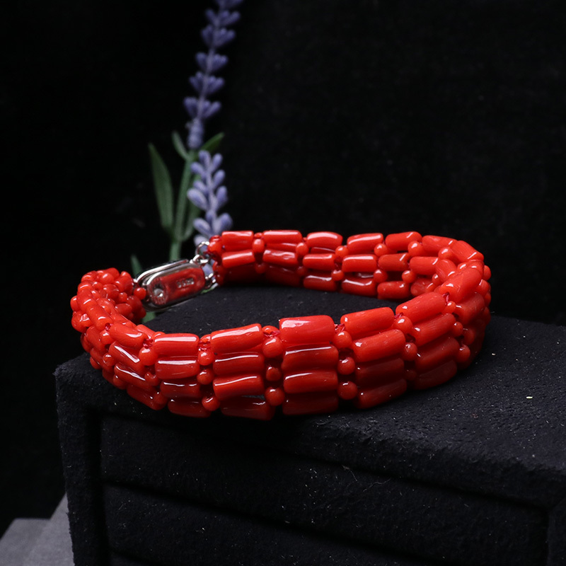 映时红珊瑚手工编富贵高雅 手串