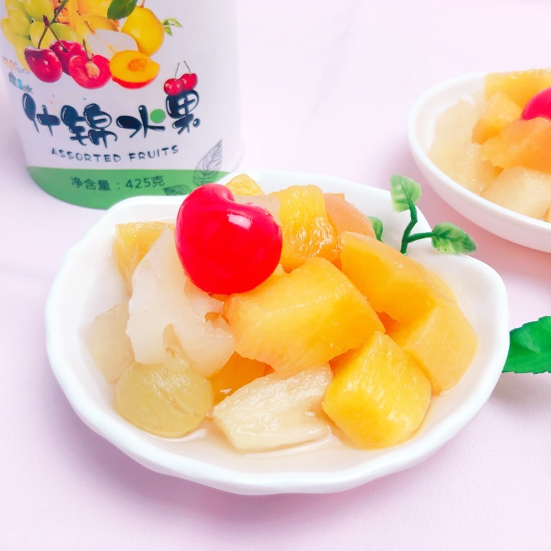 【精选优品】糖水什锦水果罐头 425g*6罐 方便速食