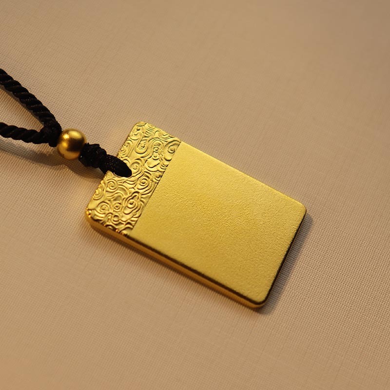 老万年古法金祥云平安无事牌·金色