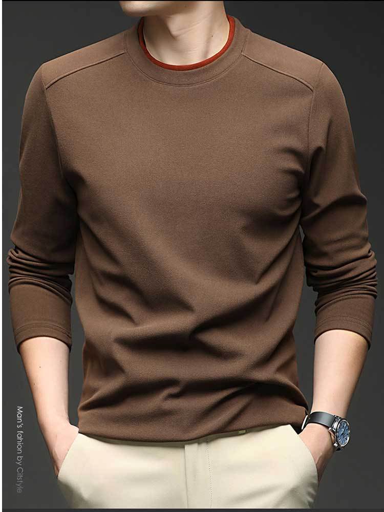 欧奈丝 男士绒面百搭上衣NSM5212048·灰绿色