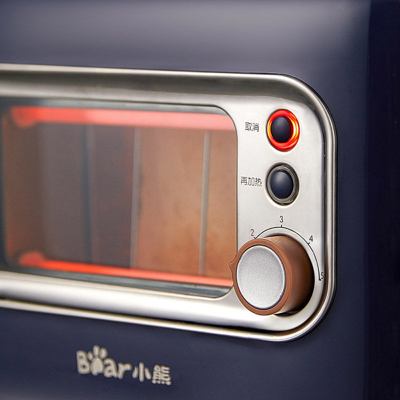 小熊（Bear）可视多士炉不锈钢多功能烤面包吐司机 DSL-C02X1·蓝色