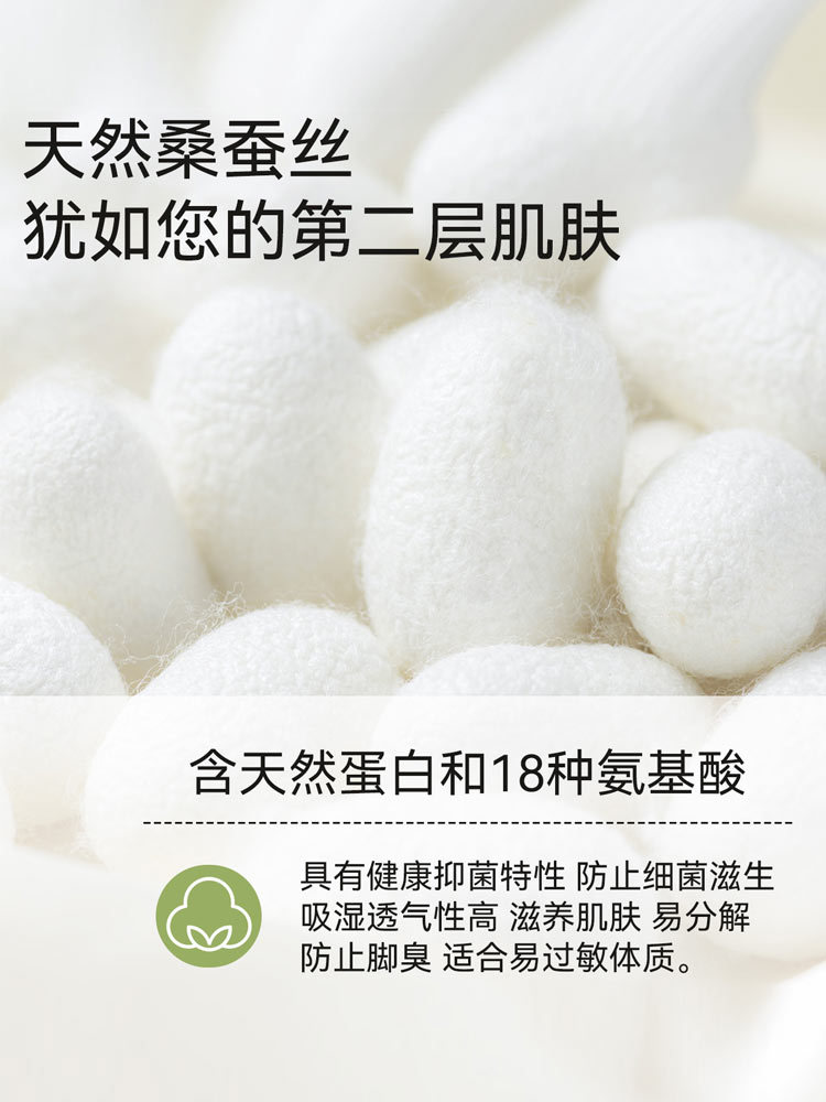 5双莱赛尔桑蚕丝超薄透气男女袜KET001#·女款