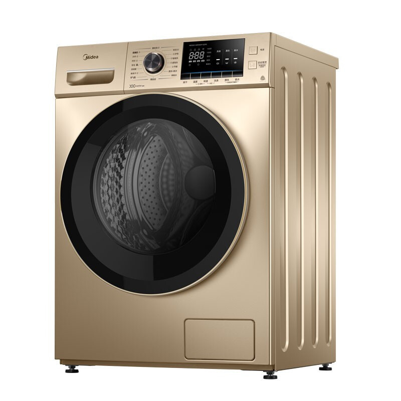 美的全自动10公斤滚筒洗衣机  洗烘一体MG100-1451WDY-G21G·金色