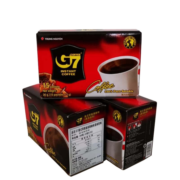 进口越南G7纯黑咖啡粉30克无蔗糖*5盒