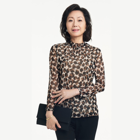 首页 服饰 女装 上衣 菁夫人时尚豹纹弹力上衣·咖啡色  商品货号