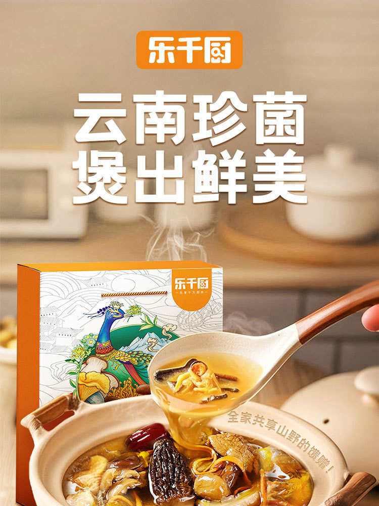 乐千厨 高原菌汤包100g*3包云南特产菌菇干货