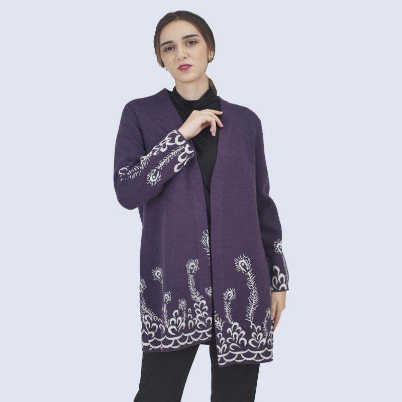 圣格伦纳毛织绣花外套·紫色