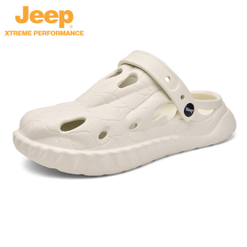 jeep洞洞鞋男夏季透气厚底凉鞋踩屎感P230MTX224·沙色