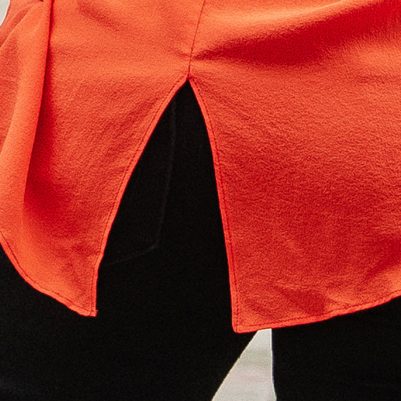 Prolivon设计师款时尚拼接真丝衬衣·橘红