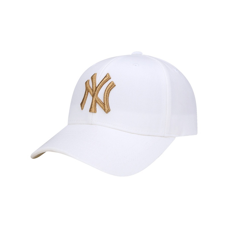 MLB棒球帽男女通用弯檐帽NY扬基32CPIG831-50W·白色金标无侧标
