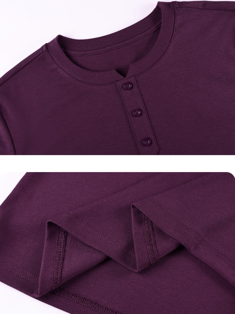 【92精梳棉】轩凌子简约修身中袖T恤S82610015·绣红色