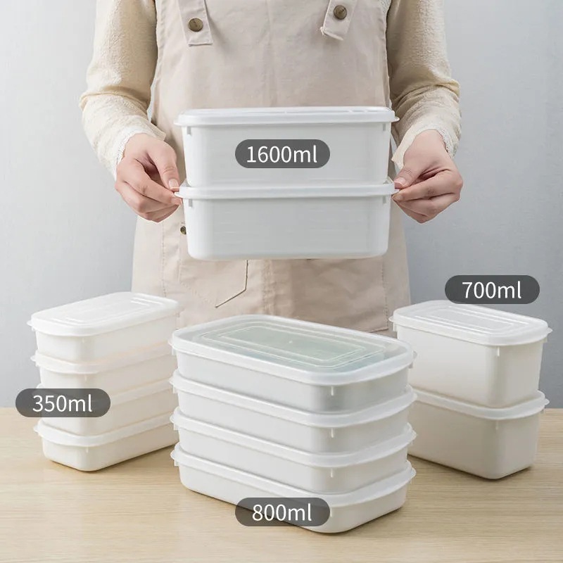 5个日式刻度保鲜盒分装收纳冷藏微波加热食品级