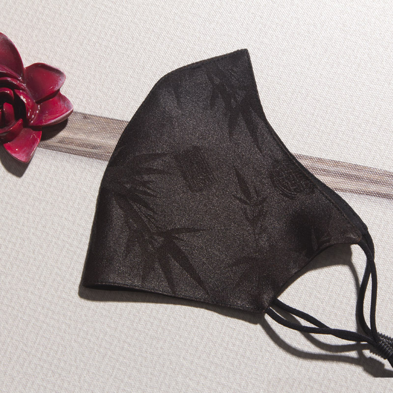 丁摩 3个组香云纱口罩(赠5个熔喷布口罩垫)20-160·竹黑色，梅粉色，绿桃色