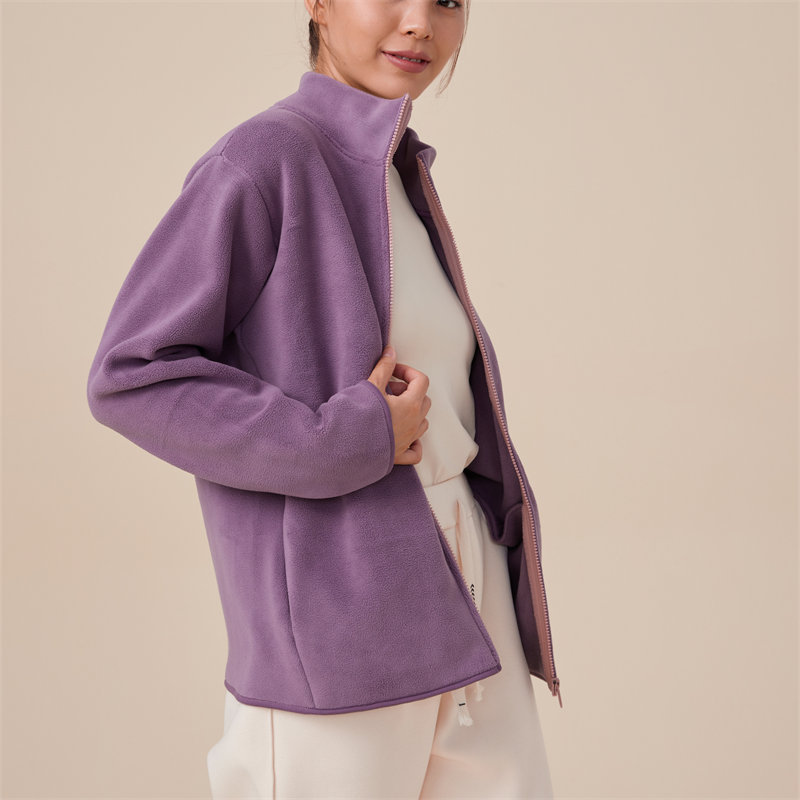 纤丝鸟高密超柔暖绒拉链长袖衫·紫色