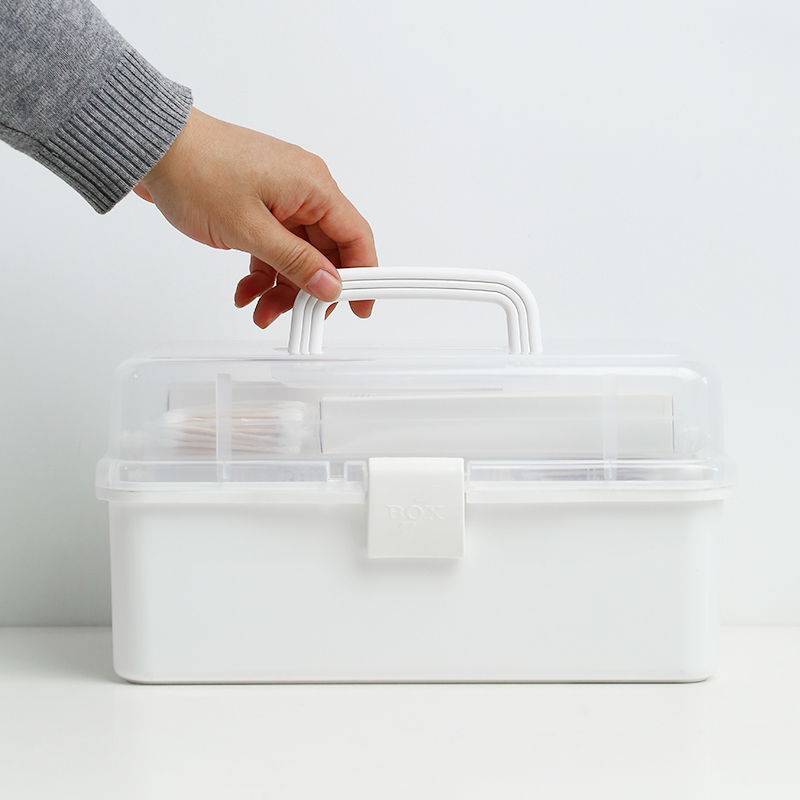 多派家用多功能多层收纳箱医药箱便携收纳盒加大号颜色可选·白色