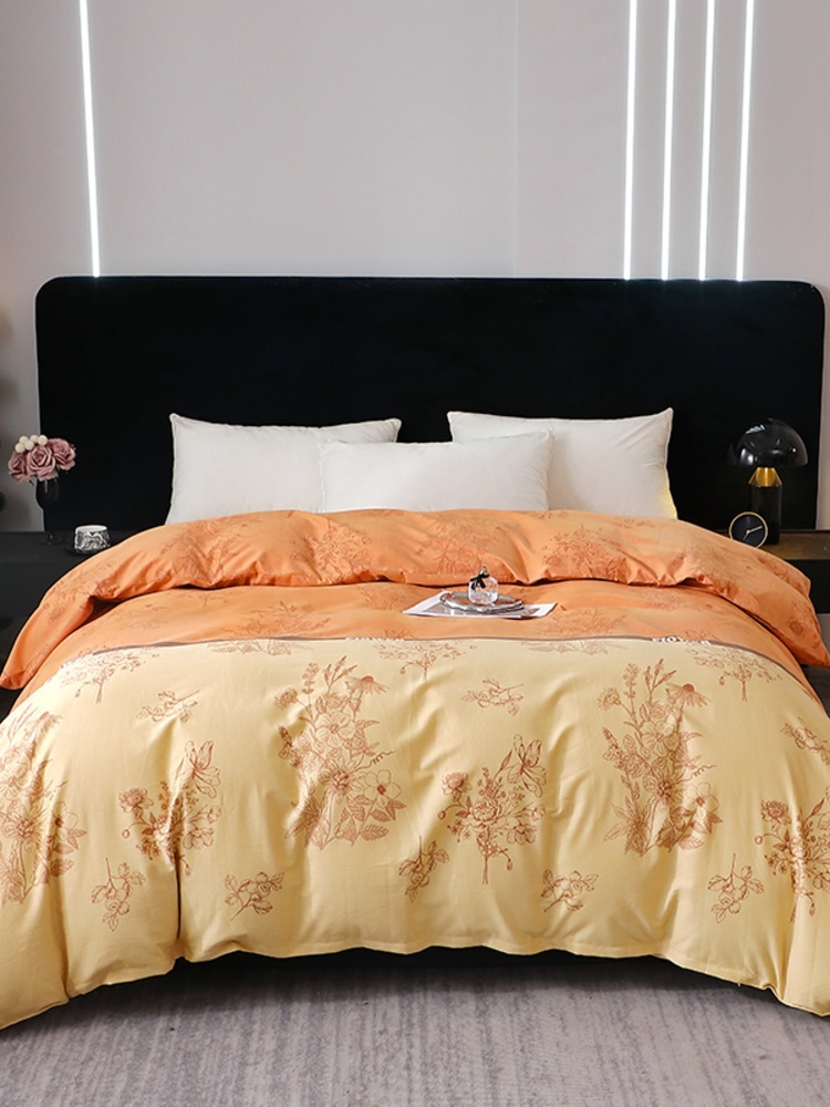 多宝雅2025新款纯棉生态磨毛保暖加厚印花单被套·绿风铃桔