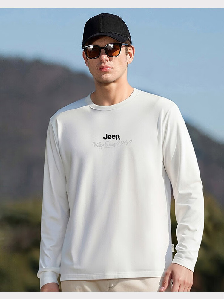 Jeep（吉普）男装圆领卫衣内搭套头衫P85GMKT453·深灰