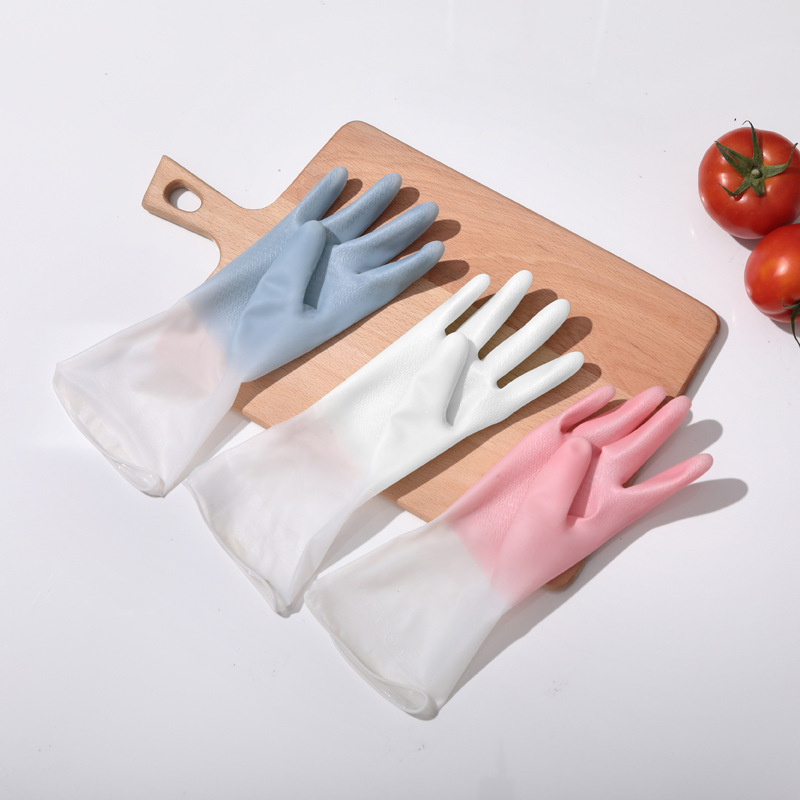 乳胶洗衣服防水塑胶胶皮家务刷碗双色手套洗碗3双（3颜色各一双）