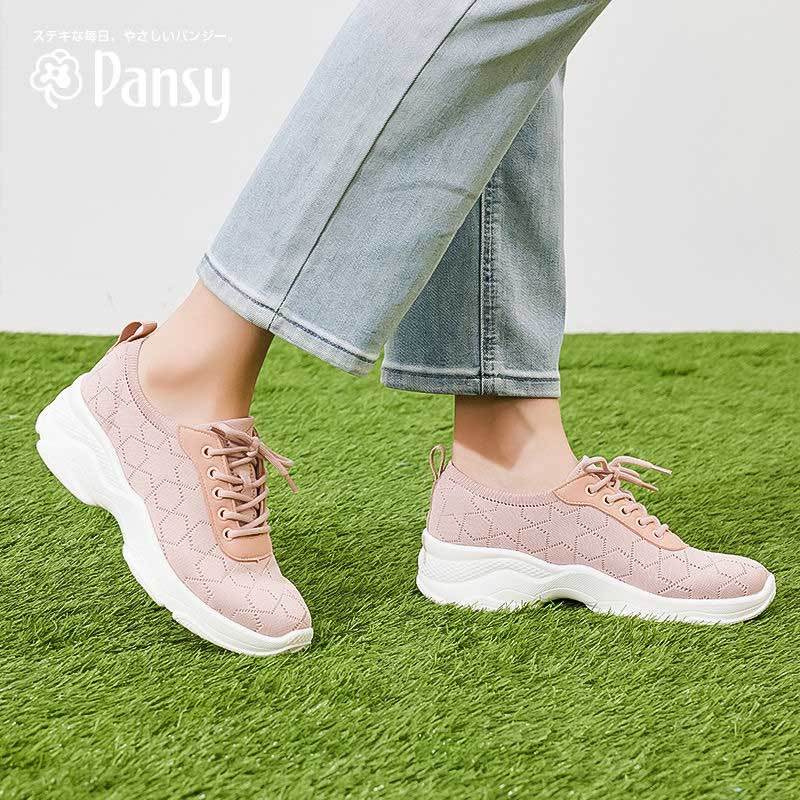 Pansy日本女鞋休闲运动鞋一脚蹬轻便厚底增高HD4082·黑色