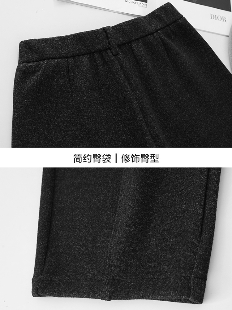 【大牌代工厂出品】和顺圣加厚绒醋酸羊毛呢弯刀裤3066A·黑灰色