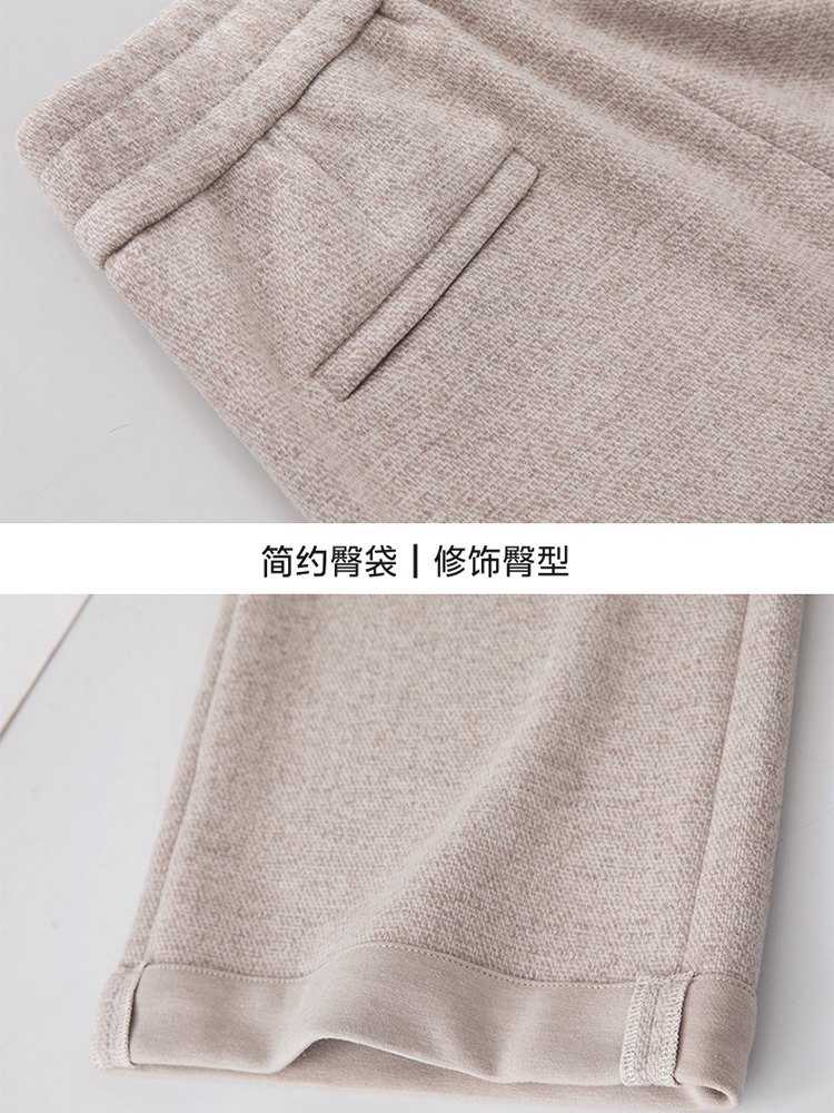 【大牌代工厂出品】和顺圣秋冬加厚羊毛呢九分阔腿裤8372·燕麦色